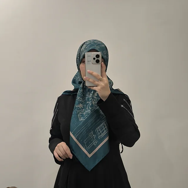 روسری ابریشم توییل آسادخت - کد 1030