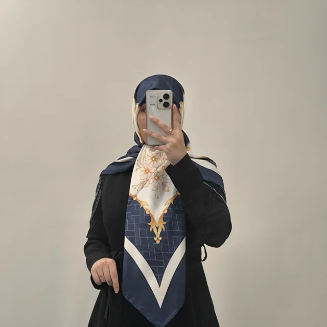 روسری ابریشم توییل آسادخت - کد 1009