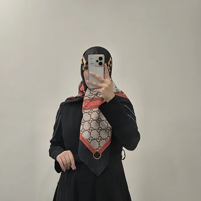 روسری ابریشم توییل آسادخت - کد 1027