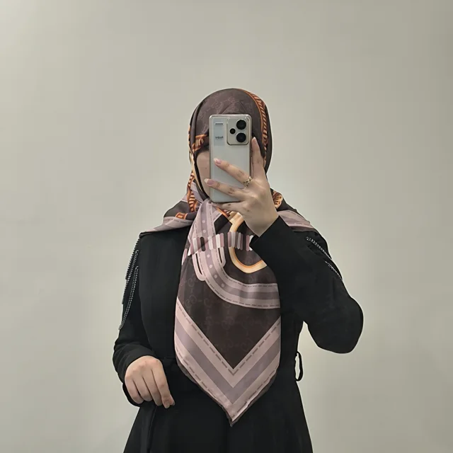روسری ابریشم توییل آسادخت - کد 1020